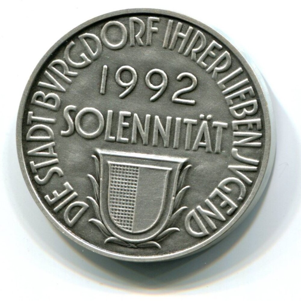 1992 Switzerland Stadt Burgdorf Solennitat Medal (b652-2)